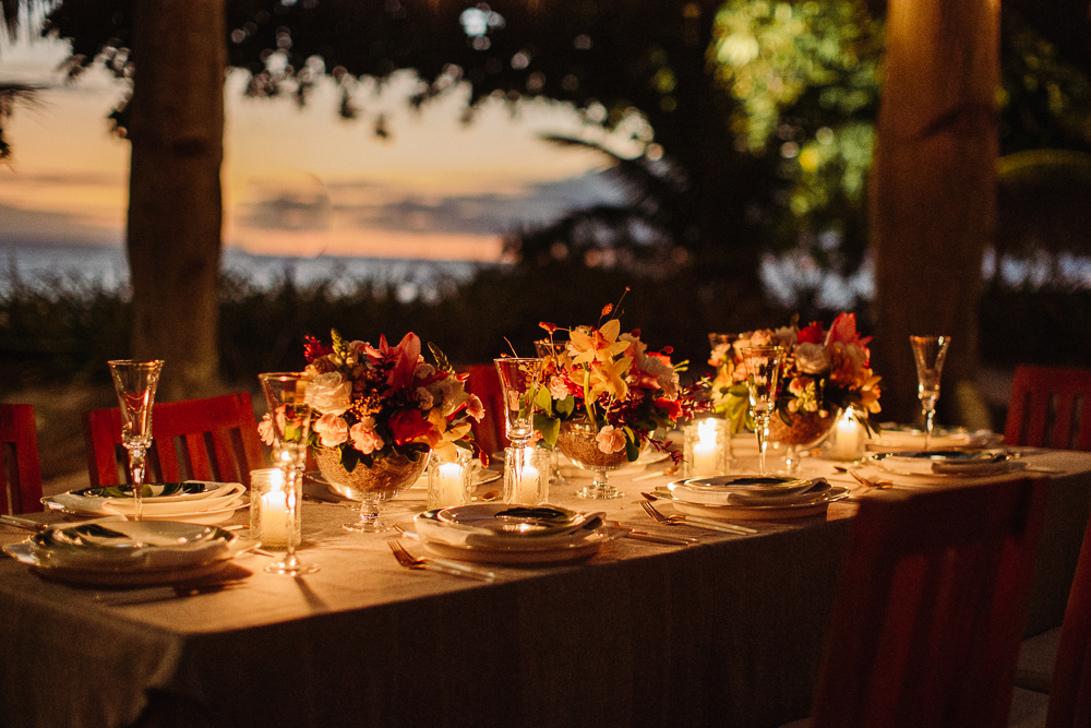 beach wedding reception