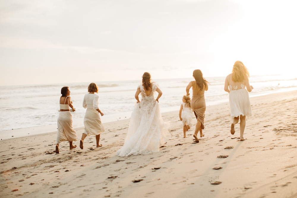 bridesmaids in the beach