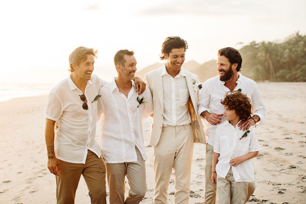 groomsmen celebration in costa rica