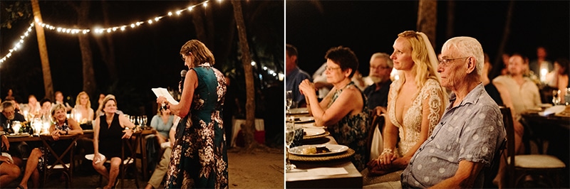 beach wedding reception