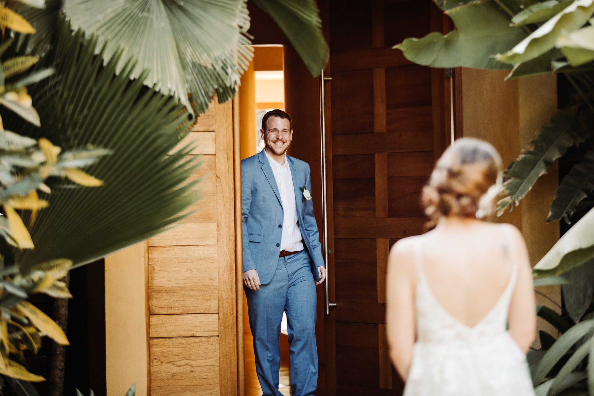 first look bride and groom