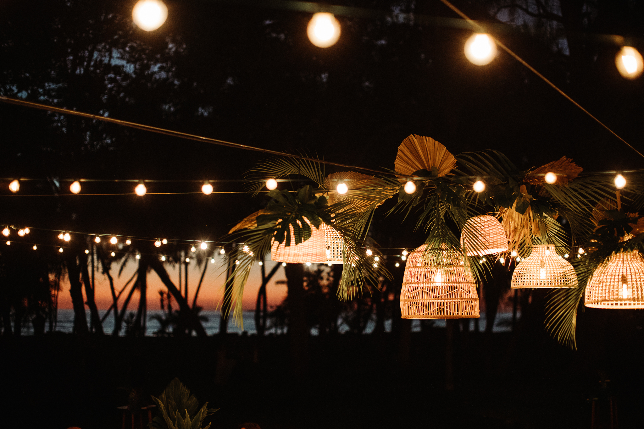 sunset wedding reception