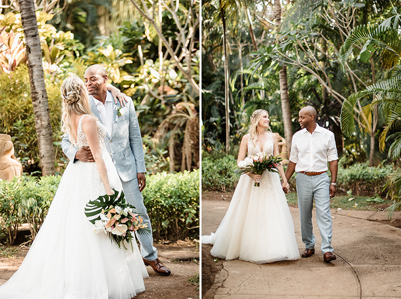 bride and groom first look