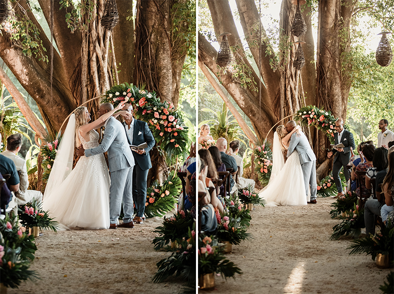 wedding first kiss