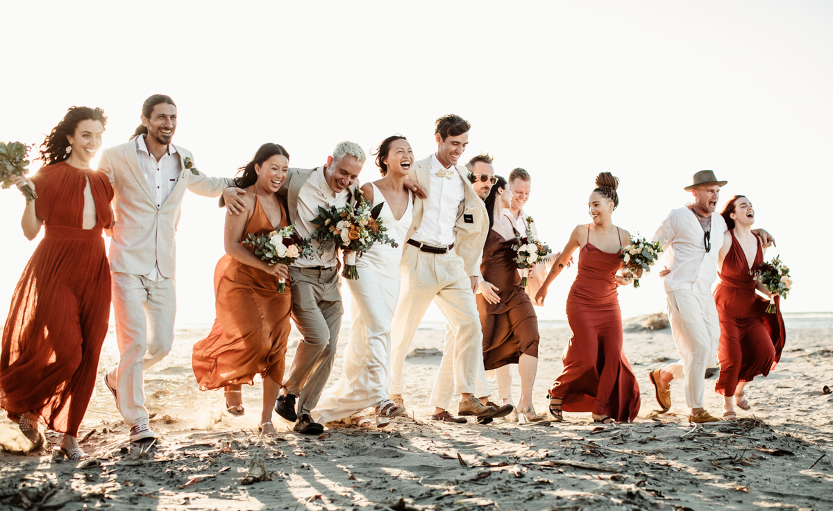 beach wedding party