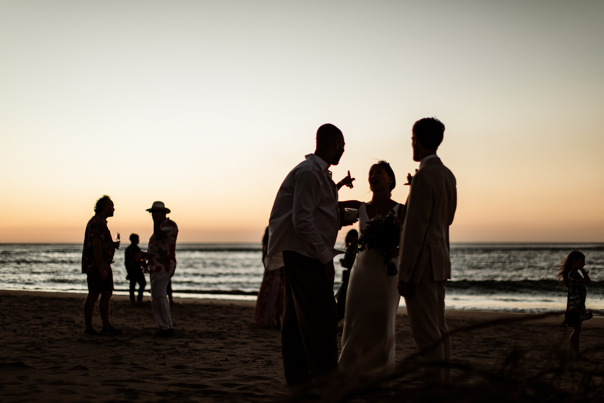 sunset beach wedding