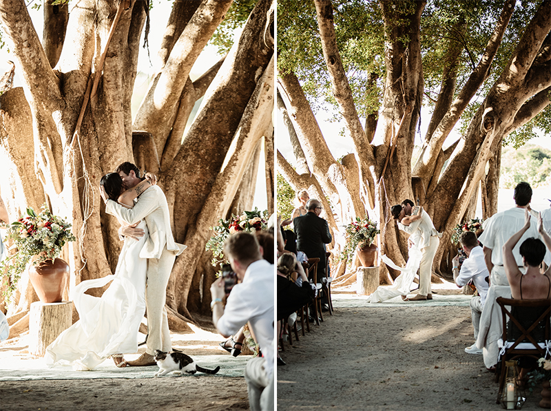 wedding first kiss