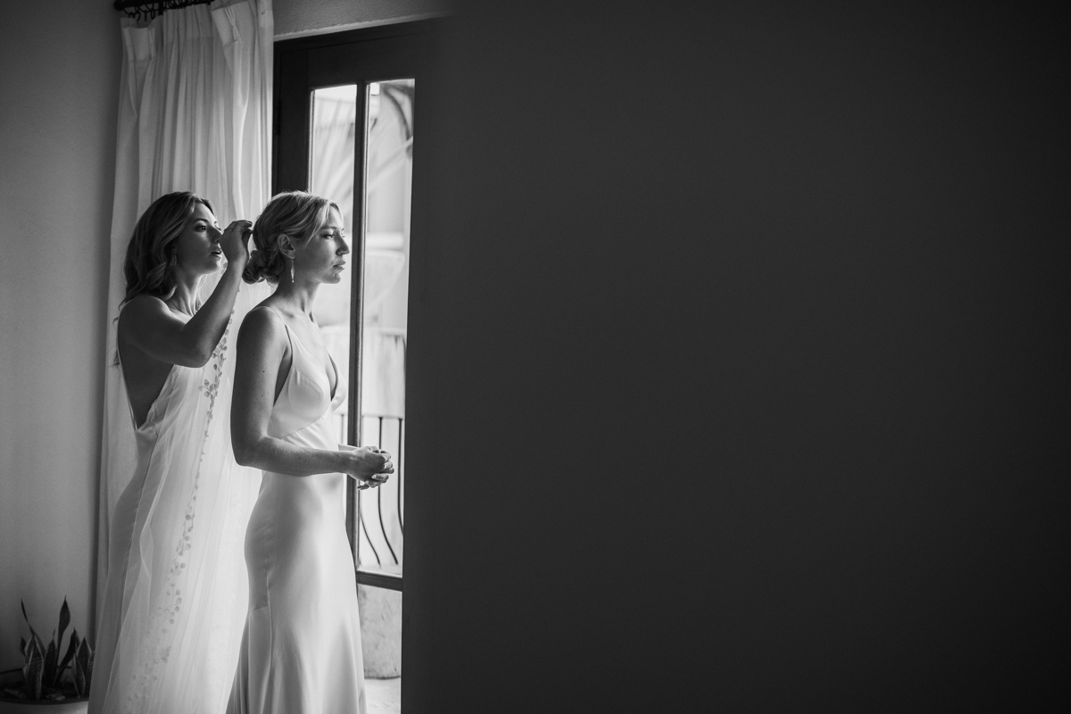 black and white wedding photo