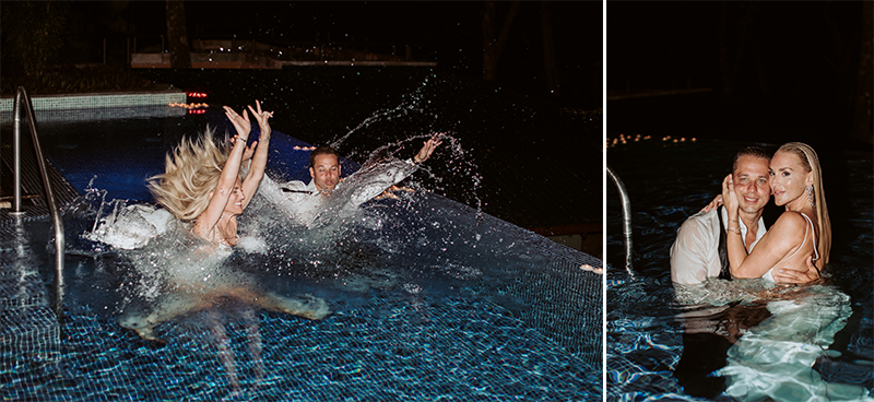 wedding pool jump