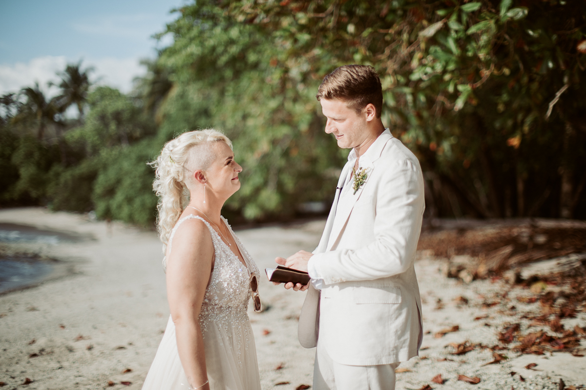 private vows bride and groom