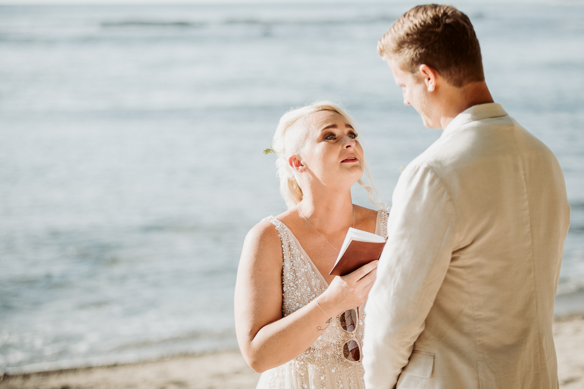 private vows bride and groom