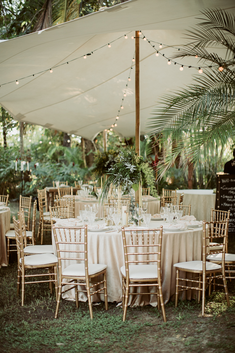 wedding dinner setup costa rica