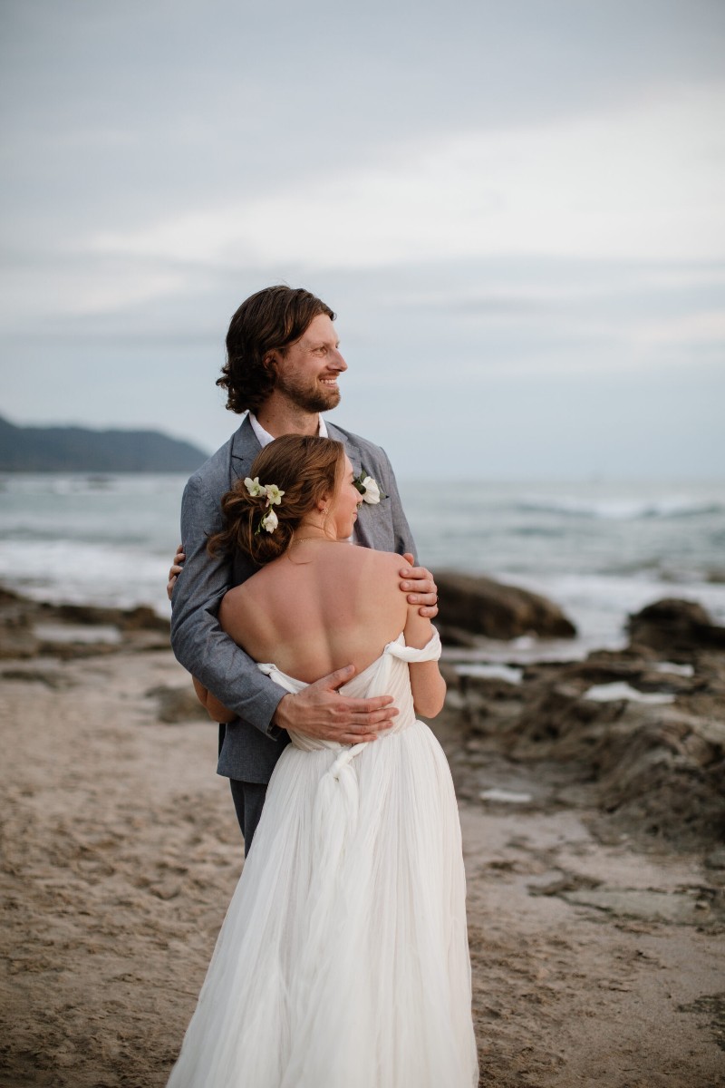 loving beach wedding candid photography