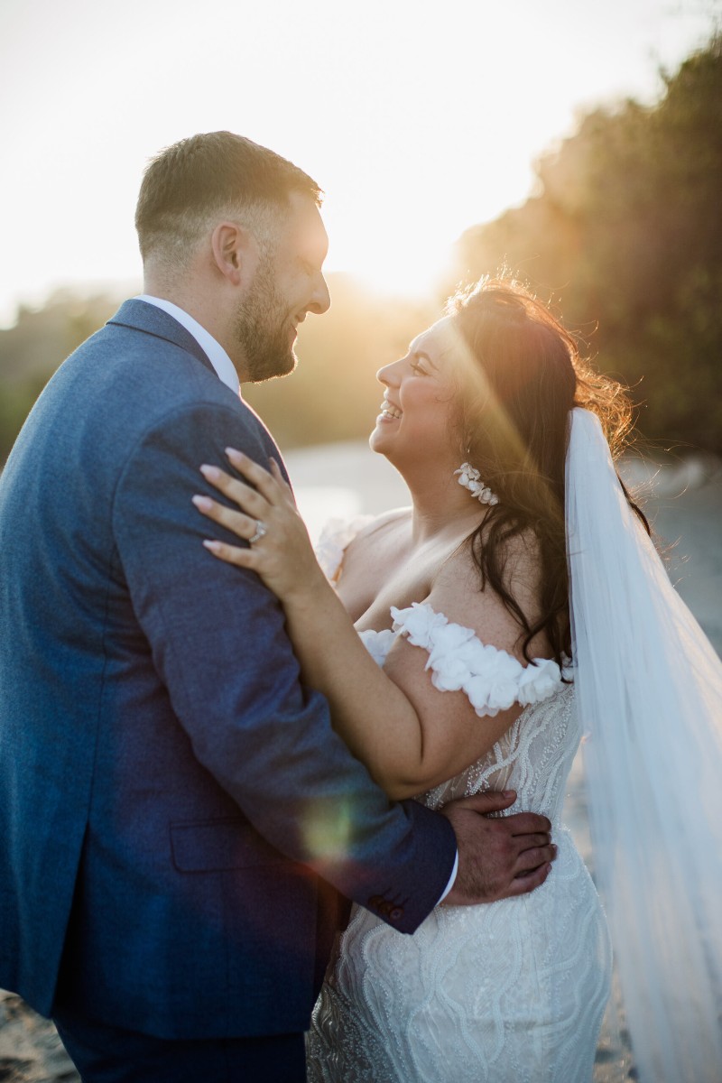 happy wedding couple