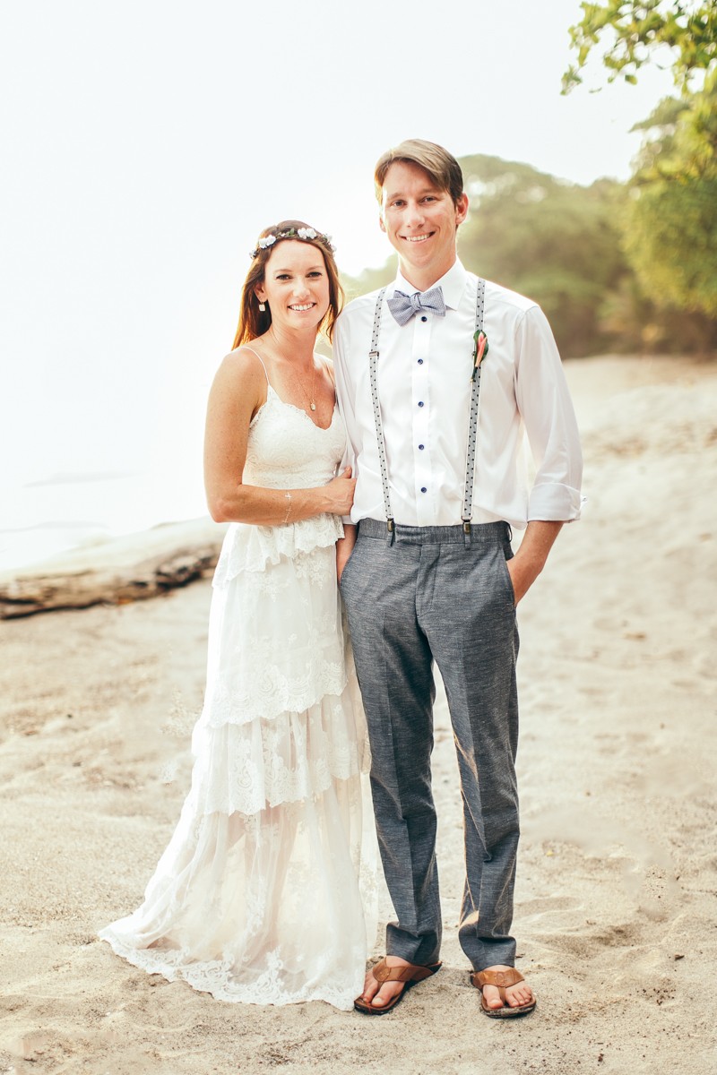 cute beach wedding portrait